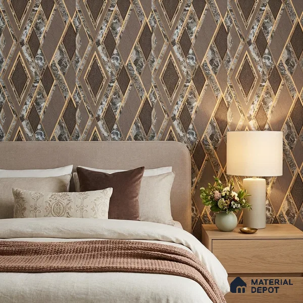 AA100104 | 9.5 Meter x 21 Inch PVC Geometric Look Wallpaper - 55 Sq. Ft. | Minimum 15% wastage during installation