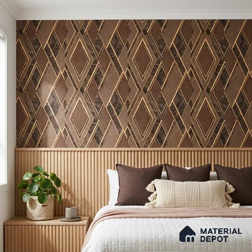 AA100105 | 9.5 Meter x 21 Inch PVC Geometric Look Wallpaper - 55 Sq. Ft. | Minimum 15% wastage during installation