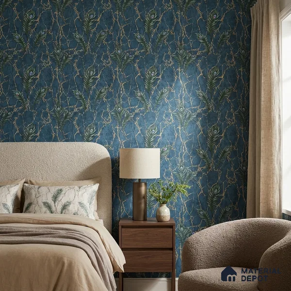 AA100706 | 9.5 Meter x 21 Inch PVC Florals Look Wallpaper - 55 Sq. Ft. | Minimum 15% wastage during installation