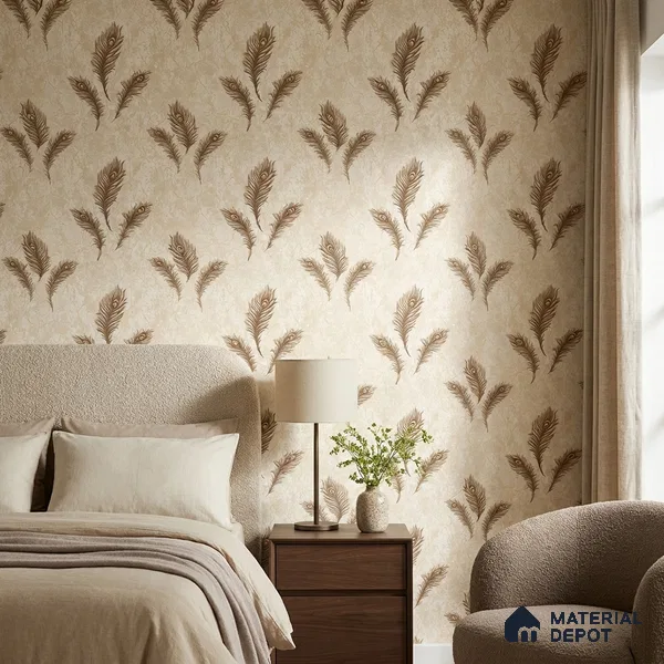 AA100704 | 9.5 Meter x 21 Inch PVC Florals Look Wallpaper - 55 Sq. Ft. | Minimum 15% wastage during installation