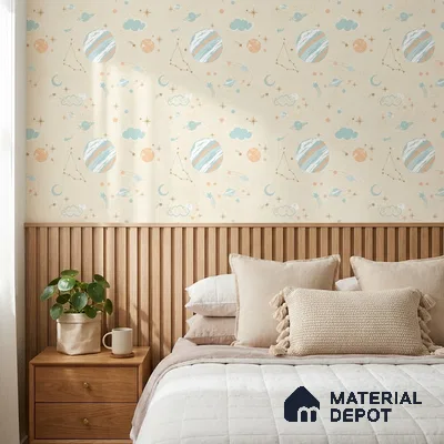 5136-1 | 5 Meter x 42 Inch PVC Space Look Wallpaper - 57 Sq. Ft. | Minimum 15% wastage during installation