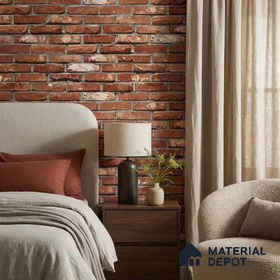 87033-3 | 5 Meter x 42 Inch PVC Brick Look Wallpaper - 57 Sq. Ft. | Minimum 15% wastage during installation
