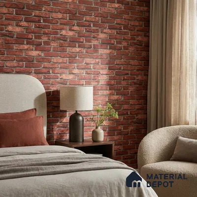87033-5 | 5 Meter x 42 Inch PVC Brick Look Wallpaper - 57 Sq. Ft. | Minimum 15% wastage during installation
