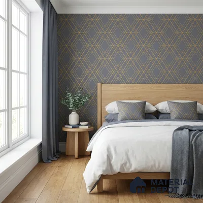 88380-4 | Grey Line Diamonds PVC Geometric Wallpaper - 5 Meter x 42 Inch, 57 Sq. Ft. (Min. 15% Wastage)