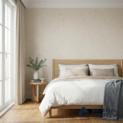 88461-1 | Cream Swirl Marble Look Wallpaper 5 Meter x 42 Inch PVC - 57 Sq. Ft. | Minimum 15% wastage during installation