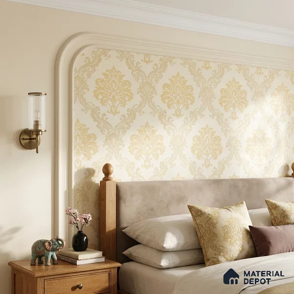 88477-1 | 5 Meter x 42 Inch PVC Damask Look Wallpaper - 57 Sq. Ft. | Minimum 15% wastage during installation