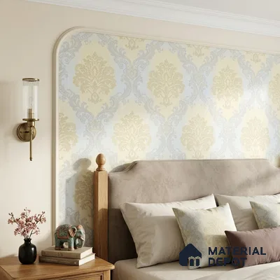 88477-2 | 5 Meter x 42 Inch PVC Damask Look Wallpaper - 57 Sq. Ft. | Minimum 15% wastage during installation