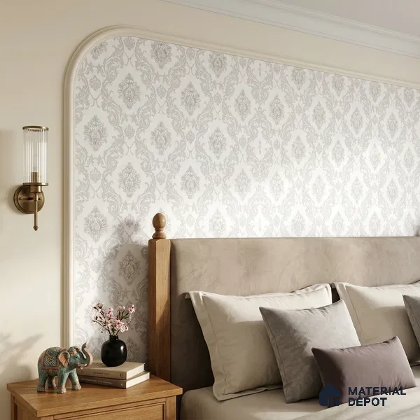 88474-1 | 5 Meter x 42 Inch PVC Damask Look Wallpaper - 57 Sq. Ft. | Minimum 15% wastage during installation