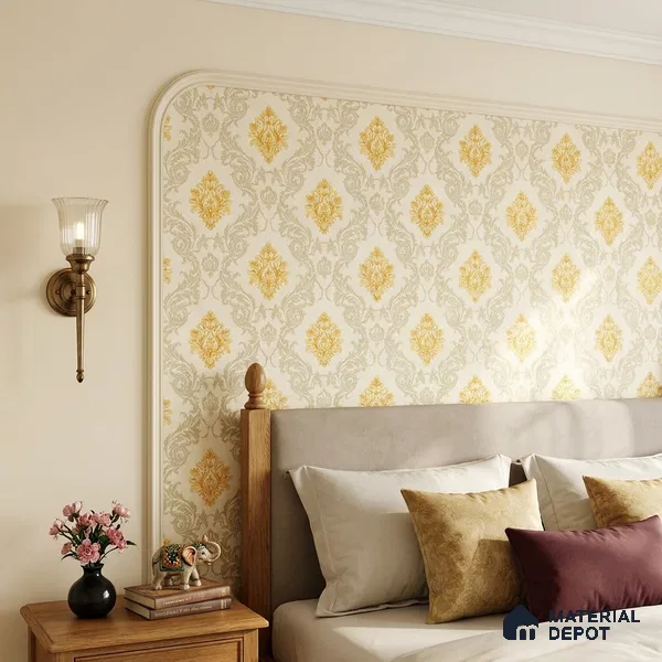 88474-2 | 5 Meter x 42 Inch PVC Damask Look Wallpaper - 57 Sq. Ft. | Minimum 15% wastage during installation