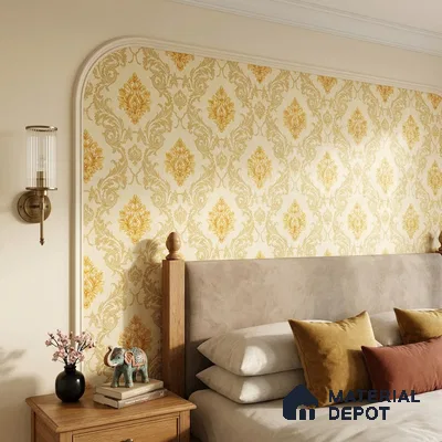 88474-3 | 5 Meter x 42 Inch PVC Damask Look Wallpaper - 57 Sq. Ft. | Minimum 15% wastage during installation