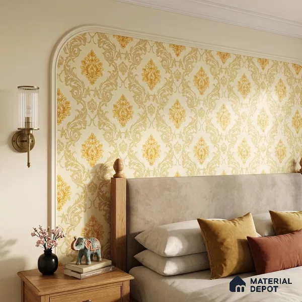 88474-3 | 5 Meter x 42 Inch PVC Damask Look Wallpaper - 57 Sq. Ft. | Minimum 15% wastage during installation