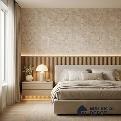81279-3 | Cream Birch Bark PVC Textured Wallpaper - 5 Meter x 42 Inch, 57 Sq. Ft. (Min. 15% Wastage)