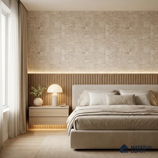 81279-3 | Cream Birch Bark PVC Textured Wallpaper - 5 Meter x 42 Inch, 57 Sq. Ft. (Min. 15% Wastage)