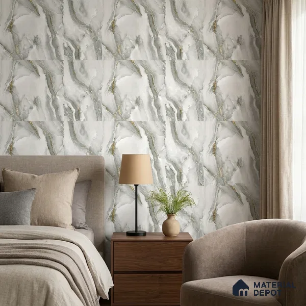 81281-2 | 5 Meter x 42 Inch PVC Marble Look Wallpaper - 57 Sq. Ft. | Minimum 10% wastage during installation
