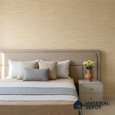 81283-2 | Warm Beige Wood Slat Texture PVC Patterned Wallpaper - 5 Meter x 42 Inch, 57 Sq. Ft. (Min. 15% Wastage)