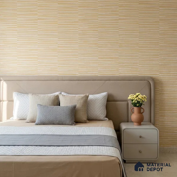 81283-2 | Warm Beige Wood Slat Texture PVC Patterned Wallpaper - 5 Meter x 42 Inch, 57 Sq. Ft. (Min. 15% Wastage)