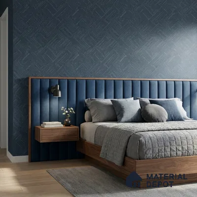 81290-6 | Navy Blue Diagonal Weave PVC Patterned Wallpaper - 5 Meter x 42 Inch, 57 Sq. Ft. (Min. 15% Wastage)