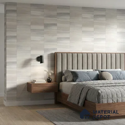 81292-1 | Silver Grey Brick Tile Texture PVC Patterned Wallpaper - 5 Meter x 42 Inch, 57 Sq. Ft. (Min. 15% Wastage)