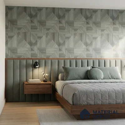 81293-4 | Green Diamond Grid PVC Geometric Wallpaper - 5 Meter x 42 Inch, 57 Sq. Ft. (Min. 15% Wastage)