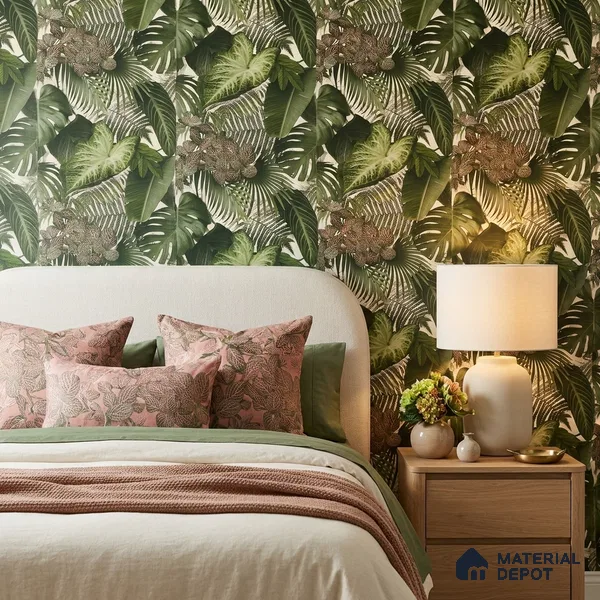 74016-2 | 5 Meter x 42 Inch PVC Florals Look Wallpaper - 57 Sq. Ft. | Minimum 15% wastage during installation