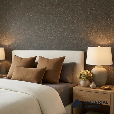74022-4 | Olive Green Ditsy Floral Texture PVC Patterned Wallpaper - 5 Meter x 42 Inch, 57 Sq. Ft. (Min. 15% Wastage)
