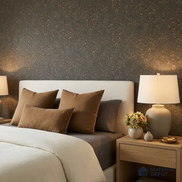 74022-4 | Olive Green Ditsy Floral Texture PVC Patterned Wallpaper - 5 Meter x 42 Inch, 57 Sq. Ft. (Min. 15% Wastage)
