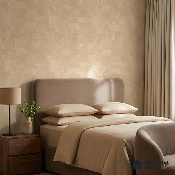 74021-2 | Beige Faint Damask PVC Textured Wallpaper - 5 Meter x 42 Inch, 57 Sq. Ft. (Min. 15% Wastage)