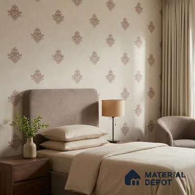 74024-4 | 5 Meter x 42 Inch PVC Damask Look Wallpaper - 57 Sq. Ft. | Minimum 15% wastage during installation