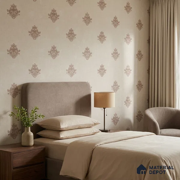 74024-4 | 5 Meter x 42 Inch PVC Damask Look Wallpaper - 57 Sq. Ft. | Minimum 15% wastage during installation