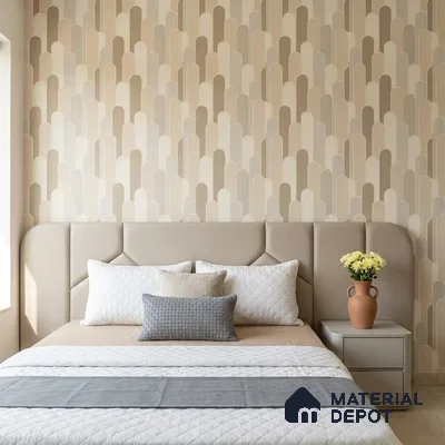 TC 707 | Warm Beige Retro Column Patterned Wallpaper - 5 Meter x 42 Inch, 57 Sq. Ft.