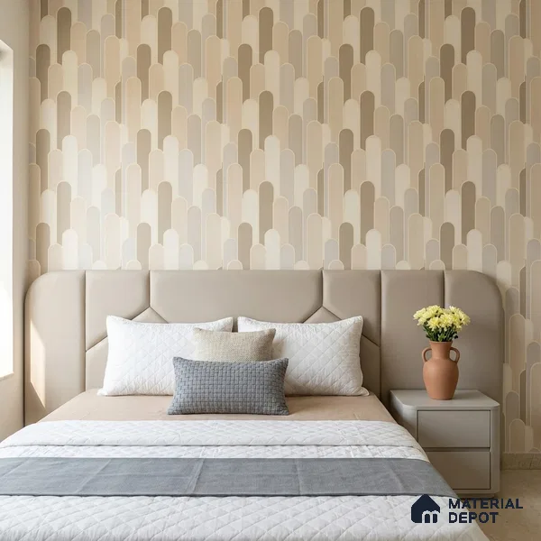 TC 707 | Warm Beige Retro Column Patterned Wallpaper - 5 Meter x 42 Inch, 57 Sq. Ft.