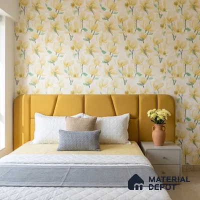 TC 709 | Yellow Magnolia Bloom Floral Wallpaper - 5 Meter x 42 Inch, 57 Sq. Ft.