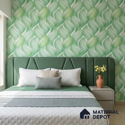 TC 714 | Mint Green Twisted Ribbon Abstract Look Wallpaper 5 Meter x 42 Inch - 57 Sq. Ft.