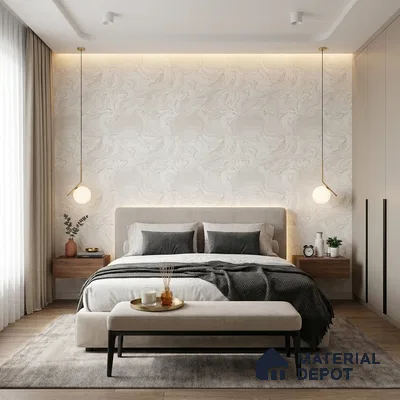 TC 782 | White Liquid Marble Look Wallpaper 5 Meter x 42 Inch - 57 Sq. Ft.