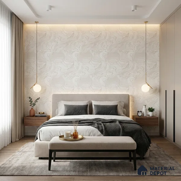 TC 782 | White Liquid Marble Look Wallpaper 5 Meter x 42 Inch - 57 Sq. Ft.