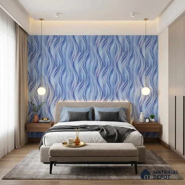 TC 784 | Blue & Purple Liquid Marble Look Wallpaper 5 Meter x 42 Inch - 57 Sq. Ft.