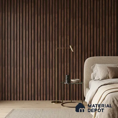 Wooden Look PN 00646 8 ft x 4.8 inch Charcoal Panel - 11 mm | Suitable for Feature Wall, TV Unit & Living Room | Width is Subjected to 5% Variation