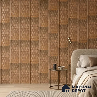 Teak Brown Metallic Look PN 06075 9.5 ft x 4.7 inch Charcoal Panel - 7 mm | Suitable for Feature Wall, TV Unit & Living Room | Width is Subjected to 5% Variation