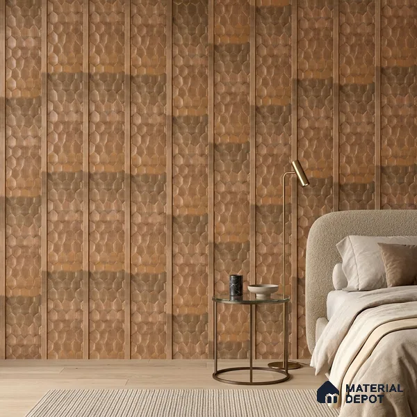 Teak Brown Metallic Look PN 06075 9.5 ft x 4.7 inch Charcoal Panel - 7 mm | Suitable for Feature Wall, TV Unit & Living Room | Width is Subjected to 5% Variation