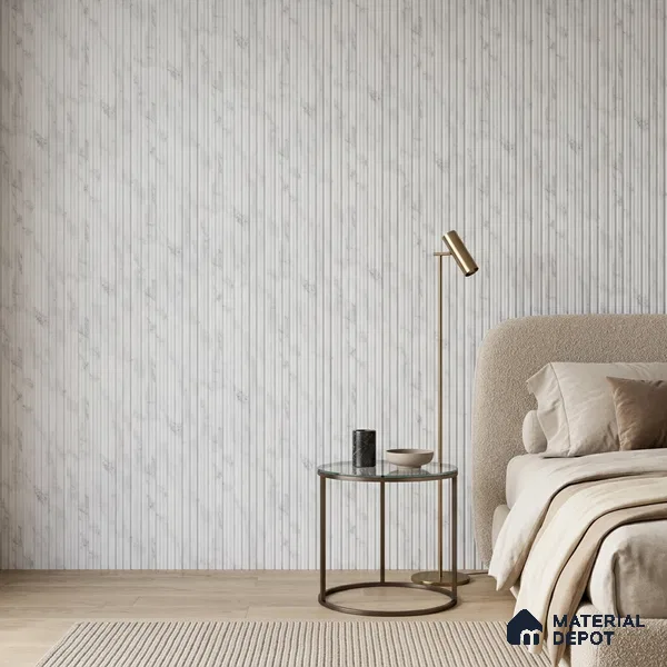 Dove Grey Marble Look PN 07118 9.5 ft x 6 inch Charcoal Panel - 6 mm | Suitable for Feature Wall, TV Unit & Living Room | Width is Subjected to 5% Variation