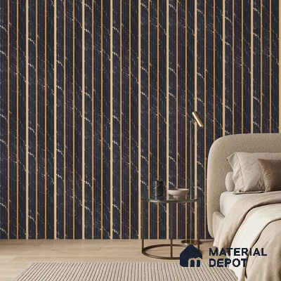 Graphite Black Marble Look PN 07445 8 ft x 4.8 inch PVC Panel - 10 mm | Suitable for Living Room, Bedroom & Office | Width is Subjected to 5% Variation