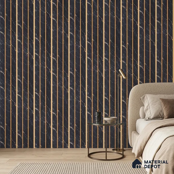 Graphite Black Marble Look PN 07445 8 ft x 4.8 inch PVC Panel - 10 mm | Suitable for Living Room, Bedroom & Office | Width is Subjected to 5% Variation