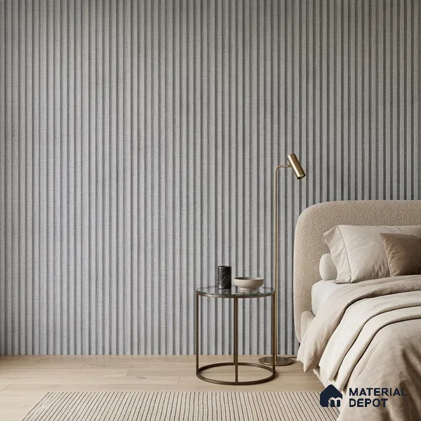 Cement Grey Fabric Look PN 07598 9.5 ft x 4.9 inch Charcoal Panel - 12 mm | Suitable for Feature Wall, TV Unit & Living Room | Width is Subjected to 5% Variation