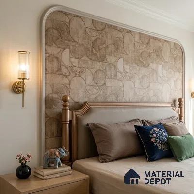 2108 -1 | Tan Brown Circle Patchwork Patterned Wallpaper - 10 Meter x 21 Inches, 57.41 Sq. Ft.