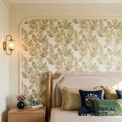 2109 -3 | Cream Veined Leaves Floral Wallpaper - 10 Meter x 21 Inches, 57.41 Sq. Ft.
