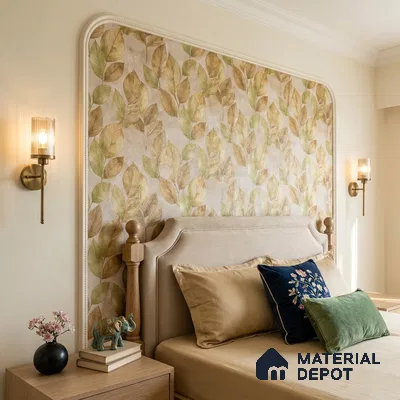 2109 -4 | Gold Veined Leaves Floral Wallpaper - 10 Meter x 21 Inches, 57.41 Sq. Ft.