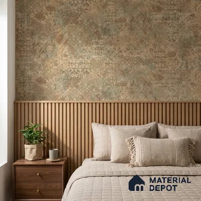 88529-2 | 5 Meter x 42 Inch PVC Patterned Look Wallpaper - 57.41 Sq. Ft. | Minimum 15% wastage during installation