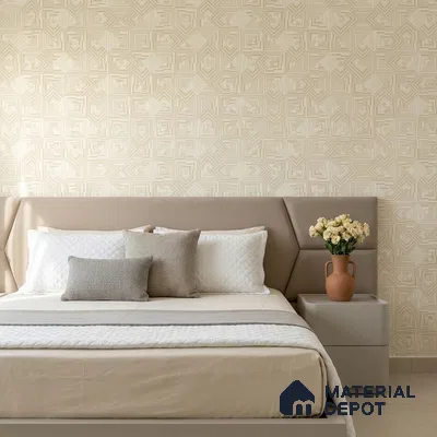 88530-3 | Warm Beige Diamond Grid Texture PVC Patterned Wallpaper - 5 Meter x 42 Inch, 57.41 Sq. Ft. (Min. 15% Wastage)