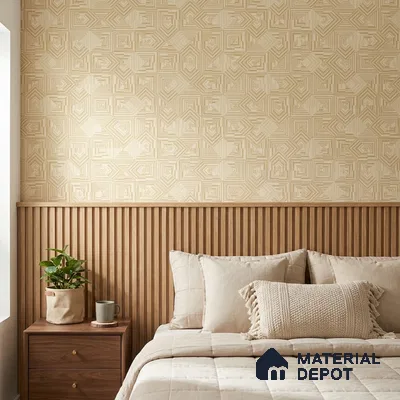 88530-4 | Golden Yellow Diamond Grid Texture PVC Patterned Wallpaper - 5 Meter x 42 Inch, 57.41 Sq. Ft. (Min. 15% Wastage)