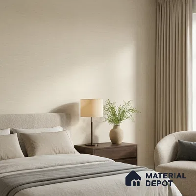 88542-2 | Cream Grasscloth Streak PVC Textured Wallpaper - 5 Meter x 42 Inch, 57.41 Sq. Ft. (Min. 15% Wastage)